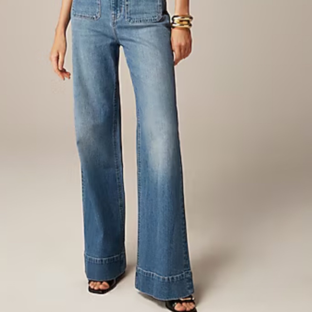 J CREW High-rise Sailor denim trouser in 1996 semi-stretch JEANS SIZE 34
